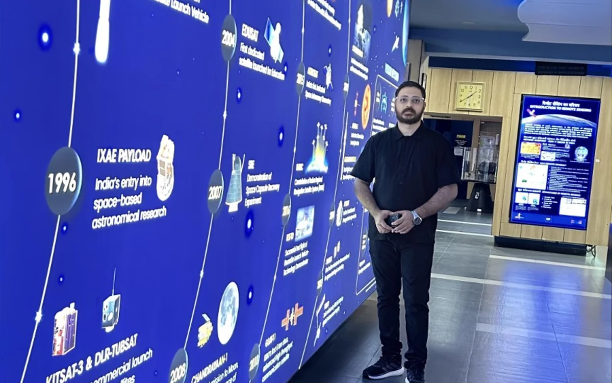 Sarvesh Bhardwaj exploring an Indian space science exhibition